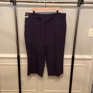 Navy Blue Cropped Dress Pants